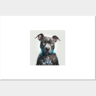 Staffy With Blue Eyes Posters and Art